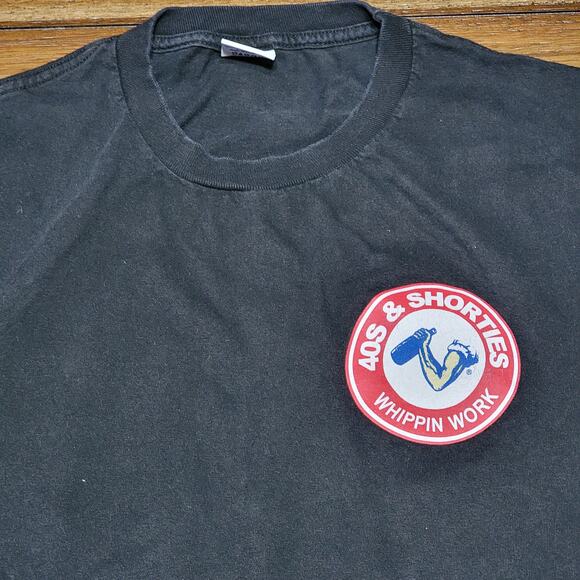 40s & Shorties Black Unisex Tee "Whippin Work" - Size Large - Picture 4 of 8